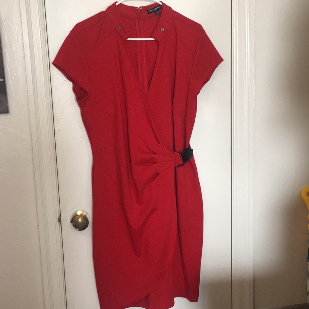 Red Dress // knee length // size 14